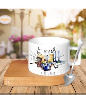 BK Gift Kişiye Özel Mesleki İç Mimar Ahşap Altlıklı Seramik Fincan - 4