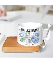 BK Gift Kişiye Özel Mesleki İç Mimar Ahşap Altlıklı Seramik Fincan - 3