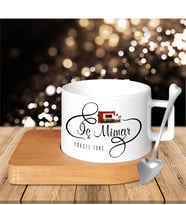 BK Gift Kişiye Özel Mesleki İç Mimar Ahşap Altlıklı Seramik Fincan - 2