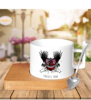 BK Gift Kişiye Özel Mesleki Hava Kuvvetleri Ahşap Altlıklı Seramik Fincan