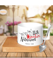 BK Gift Kişiye Özel Mesleki Halk Oyunları Antrenörü Ahşap Altlıklı Seramik Fincan - 1