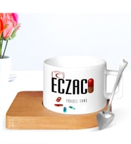 BK Gift Kişiye Özel Mesleki Eczacı Ahşap Altlıklı Seramik Fincan - 3