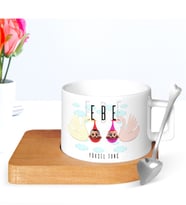 BK Gift Kişiye Özel Mesleki Ebe Ahşap Altlıklı Seramik Fincan - 1