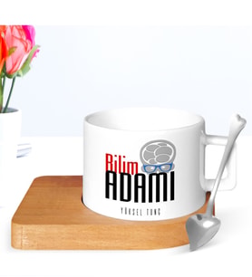 BK Gift Kişiye Özel Mesleki Bilim Adamı Ahşap Altlıklı Seramik Fincan