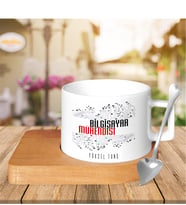 BK Gift Kişiye Özel Mesleki Bilgisayar Mühendisi Ahşap Altlıklı Seramik Fincan - 2