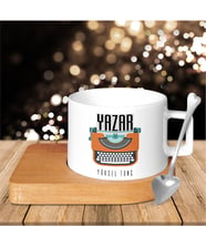 BK Gift Kişiye Özel Mesleki Yazar Ahşap Altlıklı Seramik Fincan - 2