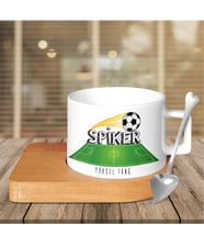BK Gift Kişiye Özel Mesleki Spiker Ahşap Altlıklı Seramik Fincan