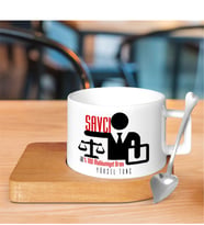 BK Gift Kişiye Özel Mesleki Savcı Ahşap Altlıklı Seramik Fincan