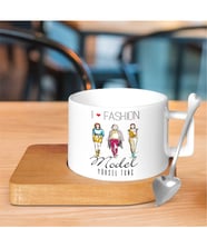 BK Gift Kişiye Özel Mesleki Model Ahşap Altlıklı Seramik Fincan - 1