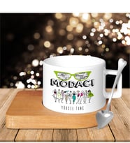 BK Gift Kişiye Özel Mesleki Modacı Ahşap Altlıklı Seramik Fincan - 1