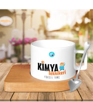 BK Gift Kişiye Özel Mesleki Kimya Teknikeri Ahşap Altlıklı Seramik Fincan - 2