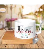 BK Gift Kişiye Özel Mesleki İşletme Mühendisi Ahşap Altlıklı Seramik Fincan - 1