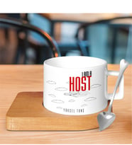 BK Gift Kişiye Özel Mesleki Host Ahşap Altlıklı Seramik Fincan