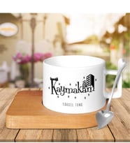 BK Gift Kişiye Özel Mesleki Kaymakam Ahşap Altlıklı Seramik Fincan - 2