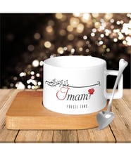 BK Gift Kişiye Özel Mesleki İmam Ahşap Altlıklı Seramik Fincan - 2
