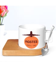 BK Gift Kişiye Özel Mesleki Hostes Ahşap Altlıklı Seramik Fincan - 2
