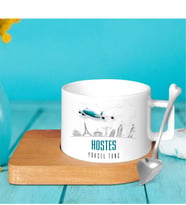 BK Gift Kişiye Özel Mesleki Hostes Ahşap Altlıklı Seramik Fincan - 1