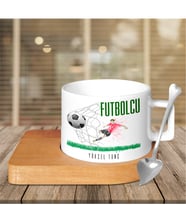 BK Gift Kişiye Özel Mesleki Futbolcu Ahşap Altlıklı Seramik Fincan - 2
