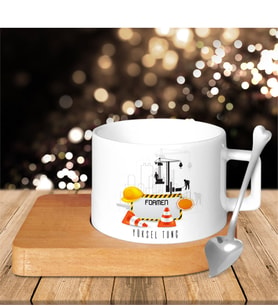 BK Gift Kişiye Özel Mesleki Formen Ahşap Altlıklı Seramik Fincan - 1