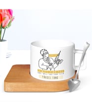 BK Gift Kişiye Özel Mesleki Diş Hekimi Ahşap Altlıklı Seramik Fincan - 4