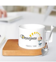 BK Gift Kişiye Özel Mesleki Danışman Ahşap Altlıklı Seramik Fincan