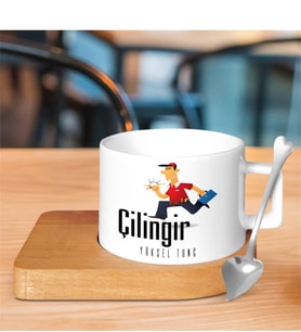 BK Gift Kişiye Özel Mesleki Çilingir Ahşap Altlıklı Seramik Fincan