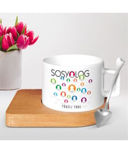 BK Gift Kişiye Özel Mesleki Sosyolog Ahşap Altlıklı Seramik Fincan