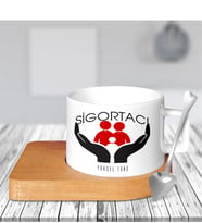 BK Gift Kişiye Özel Mesleki Sigortacı Ahşap Altlıklı Seramik Fincan