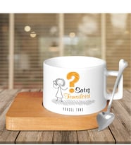BK Gift Kişiye Özel Mesleki Satış Temsilcisi Ahşap Altlıklı Seramik Fincan - 2