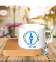 BK Gift Kişiye Özel Mesleki Ortopedist Ahşap Altlıklı Seramik Fincan - 1