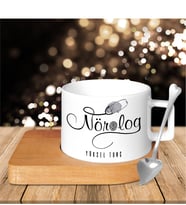 BK Gift Kişiye Özel Mesleki Nörolog Ahşap Altlıklı Seramik Fincan