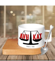 BK Gift Kişiye Özel Mesleki Avukat Ahşap Altlıklı Seramik Fincan - 4