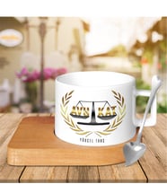 BK Gift Kişiye Özel Mesleki Avukat Ahşap Altlıklı Seramik Fincan - 3