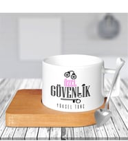 BK Gift Kişiye Özel Mesleki Özel Güvenlik Ahşap Altlıklı Seramik Fincan - 2