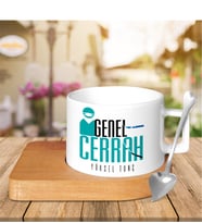 BK Gift Kişiye Özel Mesleki Genel Cerrah Ahşap Altlıklı Seramik Fincan - 2
