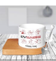 BK Gift Kişiye Özel Mesleki Ev Hanımı Ahşap Altlıklı Seramik Fincan - 2