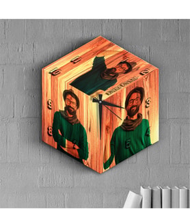 BK Gift Kişiye Özel 3d Küp Tasarımlı Resimli Ahşap Duvar Saati - 1