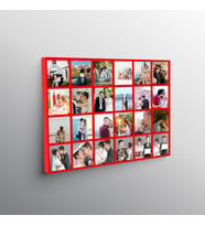 Sevgili Hediyesi 24 Fotoğraflı Kırmızı Kolaj Kanvas Tablo