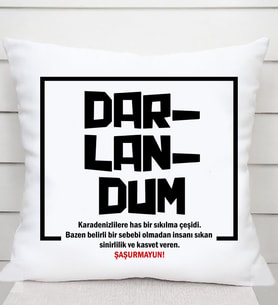 Darlandum Kelime Anlamlı Saten Kare Yastık