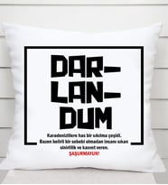 Darlandum Kelime Anlamlı Saten Kare Yastık