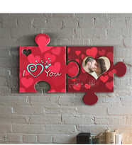 BK Gift Kişiye Özel 2'Li Puzzle Ahşap Tablo