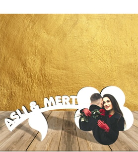 BK Gift Kişiye Özel İsim Yazılı Çiçek Ahşap Çerçeve - 1