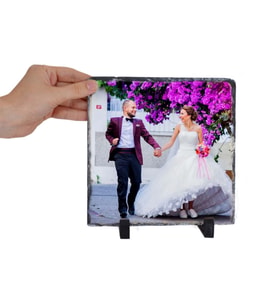 Kişiye Özel Fotoğraflı Taş Çerçeve (20X20)