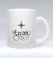 BK Gift Kişiye Özel Kaligrafi İsim Tasarımlı Buzlu Cam Kupa Bardak - 1