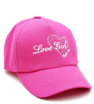 3-10 Yaş Pembe Kalpli Love Girl Kız Çocuk Şapkası Cp216