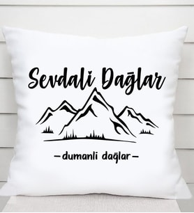 Sevdali Dağlar Saten Kare Yastık