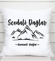 Sevdali Dağlar Saten Kare Yastık