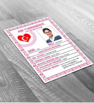 BK Gift Kişiye Özel Renkli Ahşap Sevgili Kimliği (Kadın)