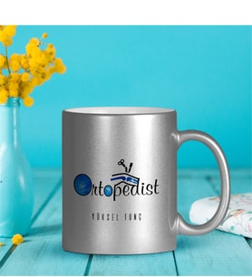 BK Gift Kişiye Özel Mesleki Ortopedist Gümüş Yaldızlı Kupa Bardak - 1