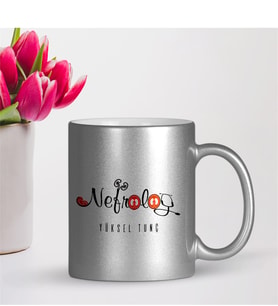 BK Gift Kişiye Özel Mesleki Nefrolog Gümüş Yaldızlı Kupa Bardak